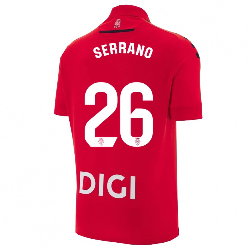 Danxen Niño Camiseta Mikel Serrano #26 Rojo Negro 1ª Equipación 2025/26 La Camisa México
