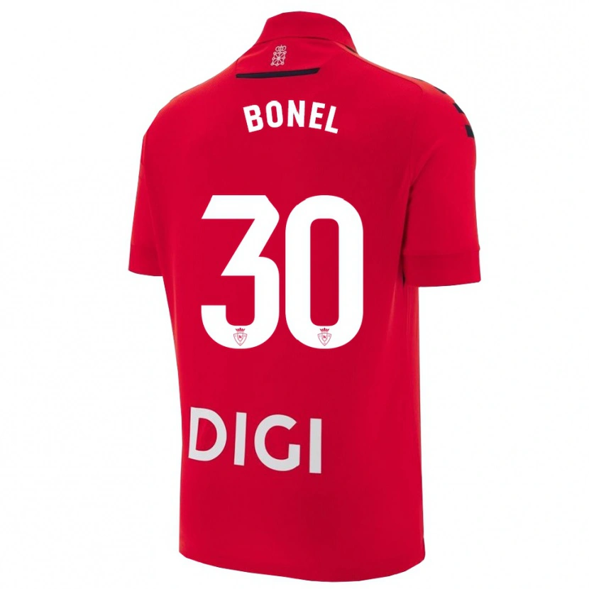 Danxen Niño Camiseta Asier Bonel #30 Rojo Negro 1ª Equipación 2025/26 La Camisa México