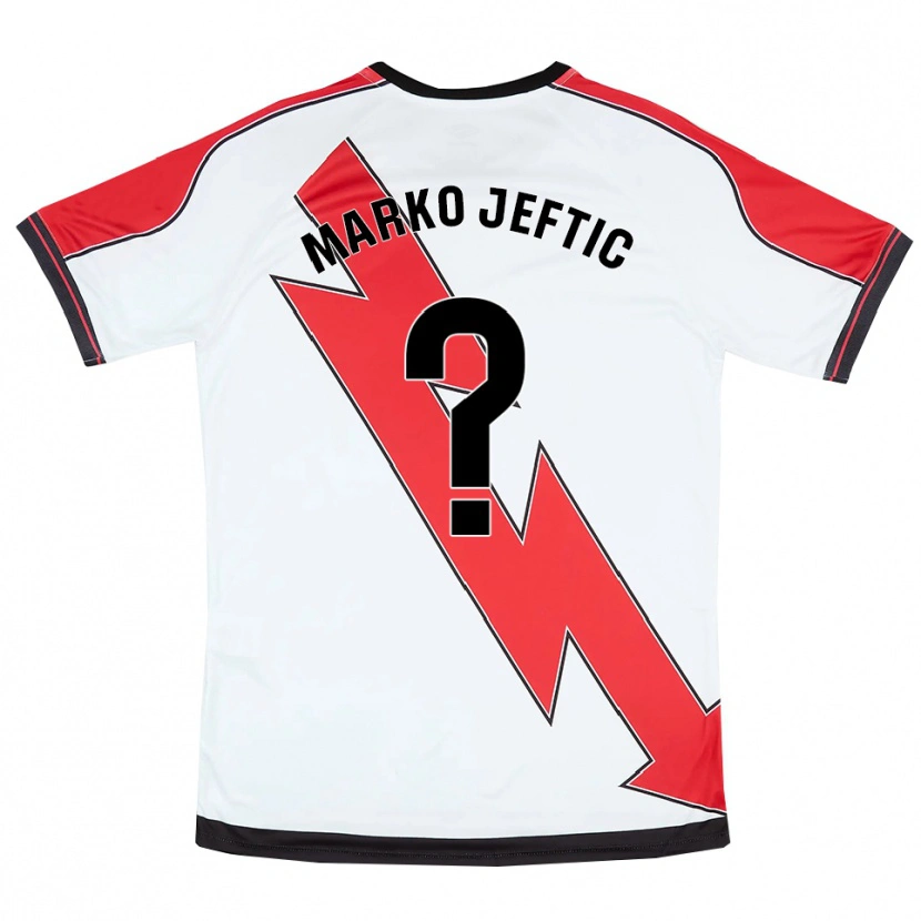 Danxen Niño Camiseta Marko Jeftic #0 Blanco Rojo 1ª Equipación 2025/26 La Camisa México