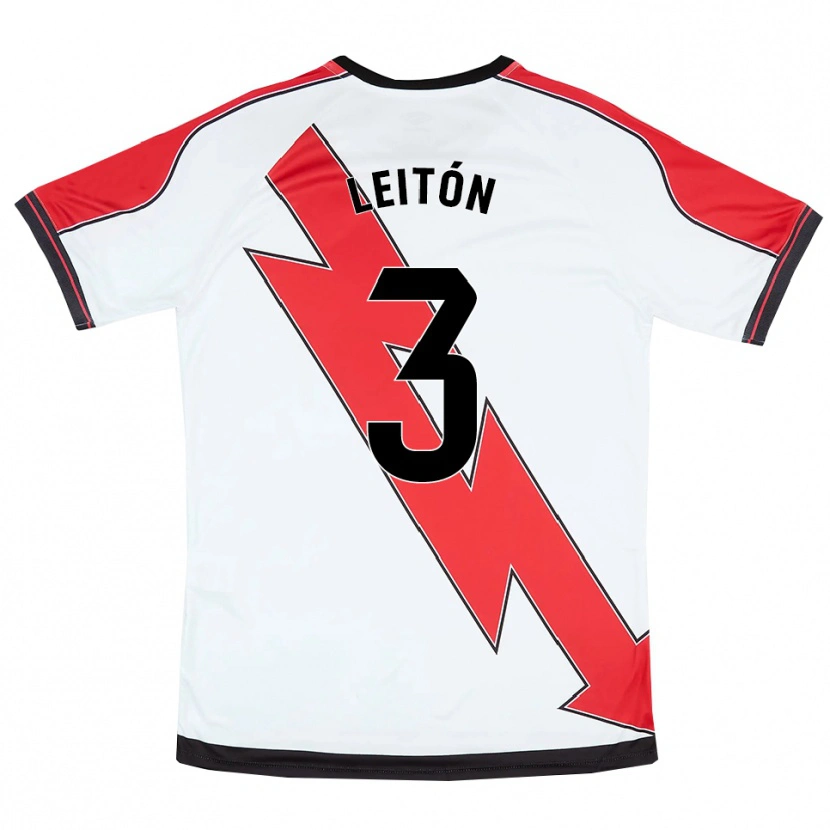 Danxen Niño Camiseta Diego Leitón #3 Blanco Rojo 1ª Equipación 2025/26 La Camisa México