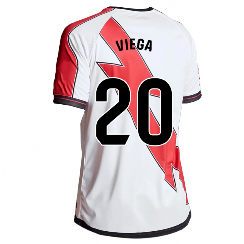 Danxen Niño Camiseta David Viega #20 Blanco Rojo 1ª Equipación 2025/26 La Camisa México