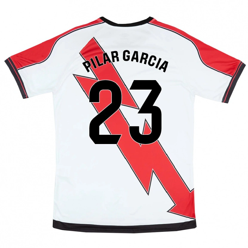 Danxen Niño Camiseta María Pilar García Villalba #23 Blanco Rojo 1ª Equipación 2025/26 La Camisa México