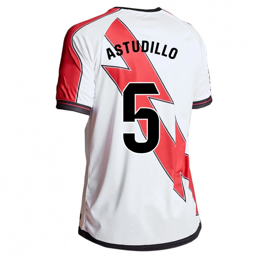 Danxen Niño Camiseta Maikerlin Astudillo #5 Blanco Rojo 1ª Equipación 2025/26 La Camisa México