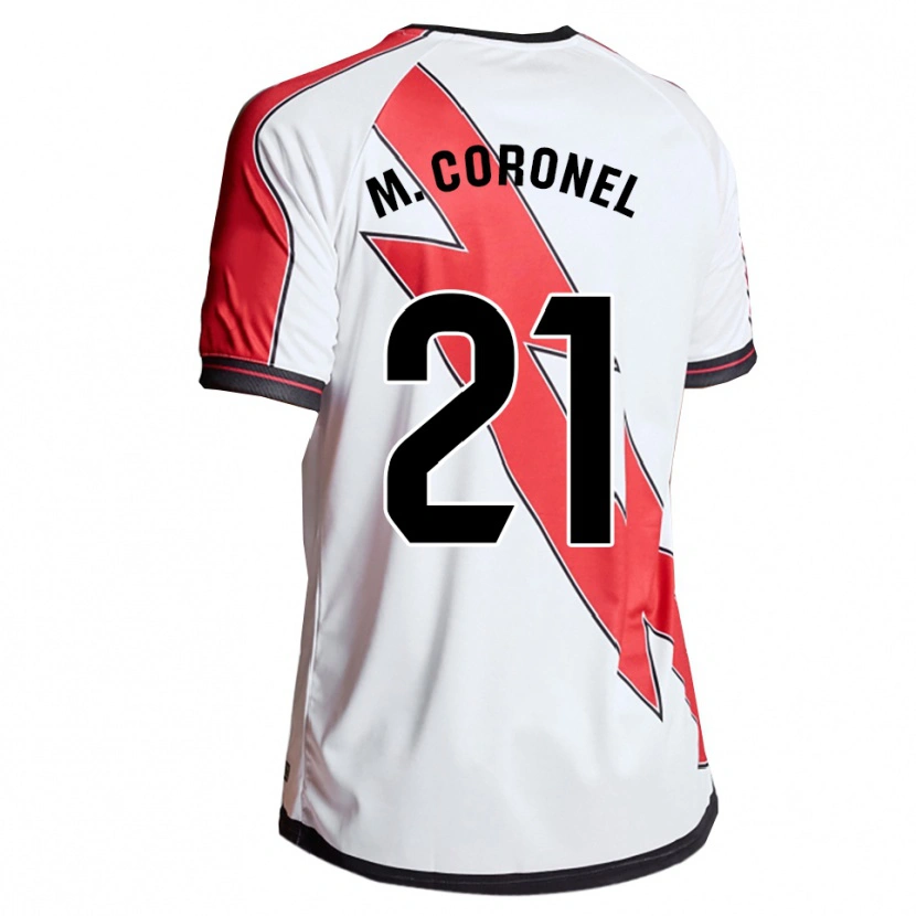 Danxen Niño Camiseta Mariela Del Carmen Coronel #21 Blanco Rojo 1ª Equipación 2025/26 La Camisa México