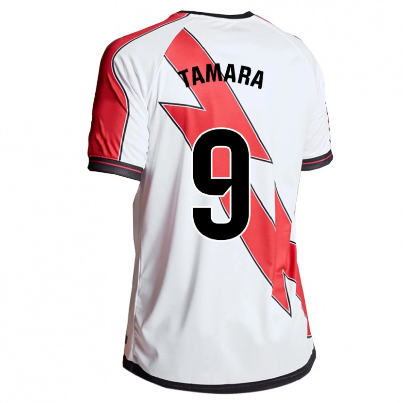 Danxen Niño Camiseta Tamara Álvarez Rodríguez #9 Blanco Rojo 1ª Equipación 2025/26 La Camisa México