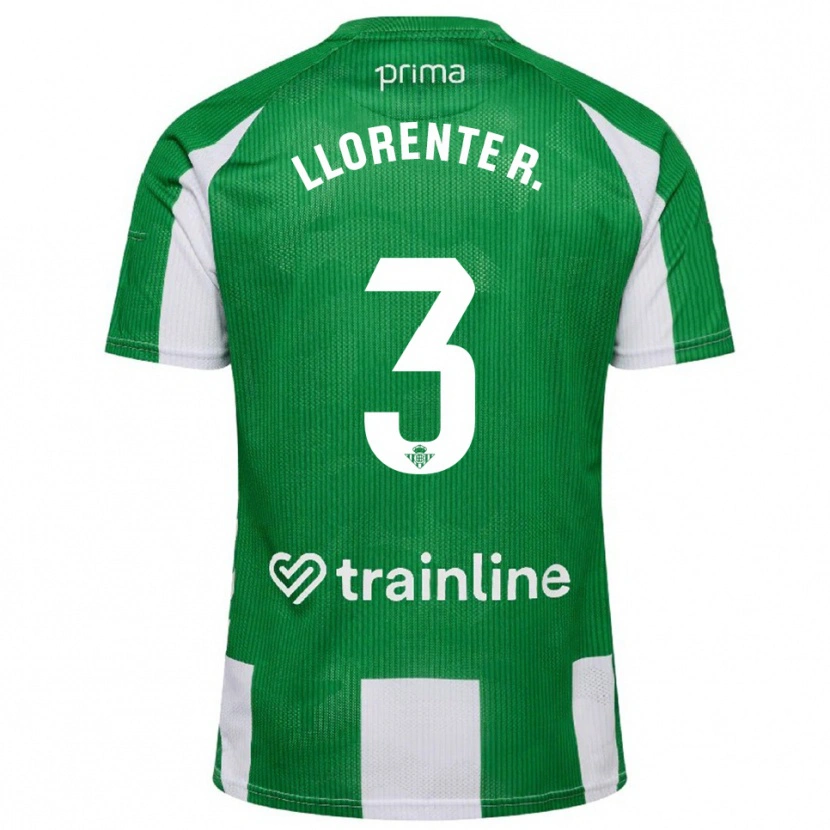 Danxen Niño Camiseta Diego Llorente #3 Verde Blanco 1ª Equipación 2025/26 La Camisa México