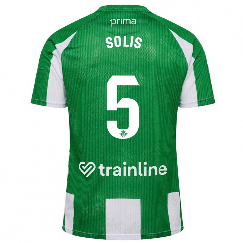 Danxen Niño Camiseta Marcos Solís #5 Verde Blanco 1ª Equipación 2025/26 La Camisa México