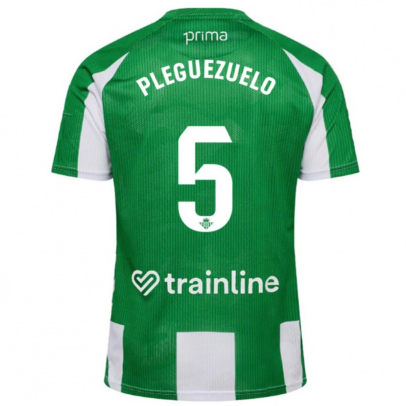 Danxen Niño Camiseta Xavi Pleguezuelo #5 Verde Blanco 1ª Equipación 2025/26 La Camisa México