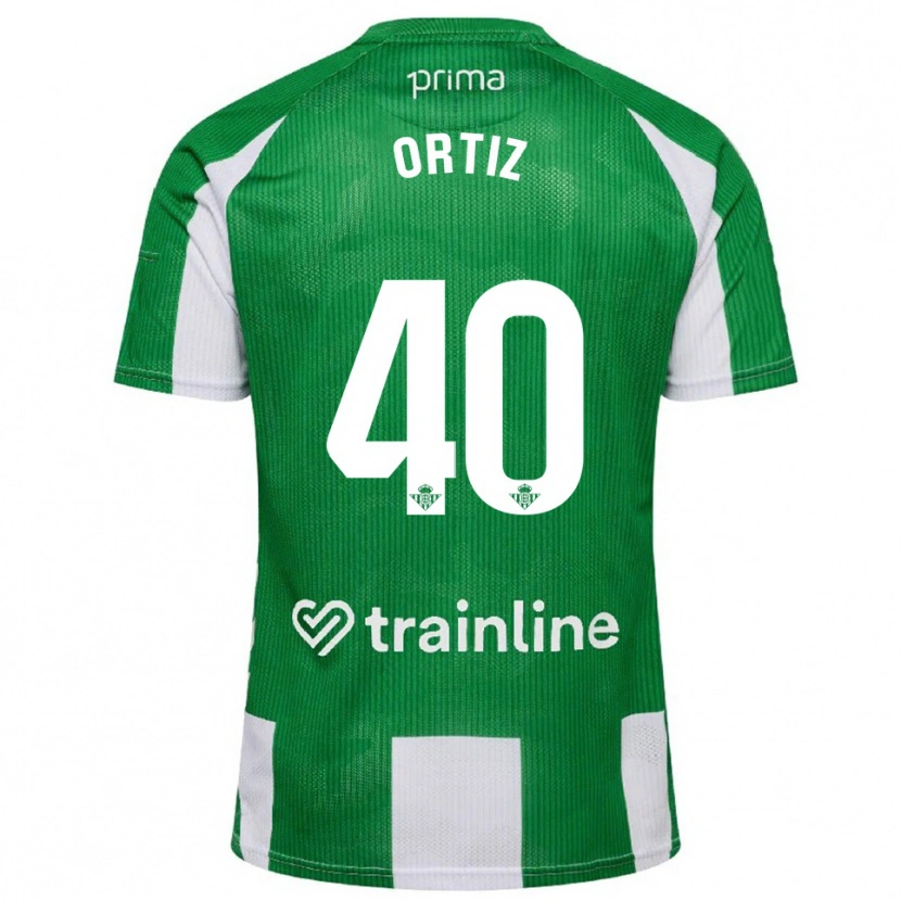Danxen Niño Camiseta Ángel Ortiz #40 Verde Blanco 1ª Equipación 2025/26 La Camisa México