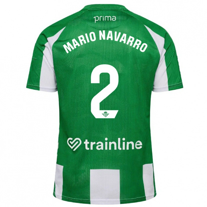 Danxen Niño Camiseta Mario Navarro #2 Verde Blanco 1ª Equipación 2025/26 La Camisa México