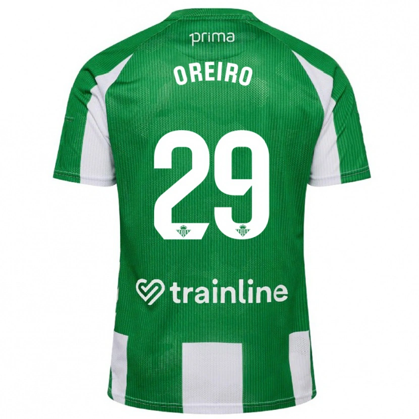Danxen Niño Camiseta Jorge Oreiro #29 Verde Blanco 1ª Equipación 2025/26 La Camisa México