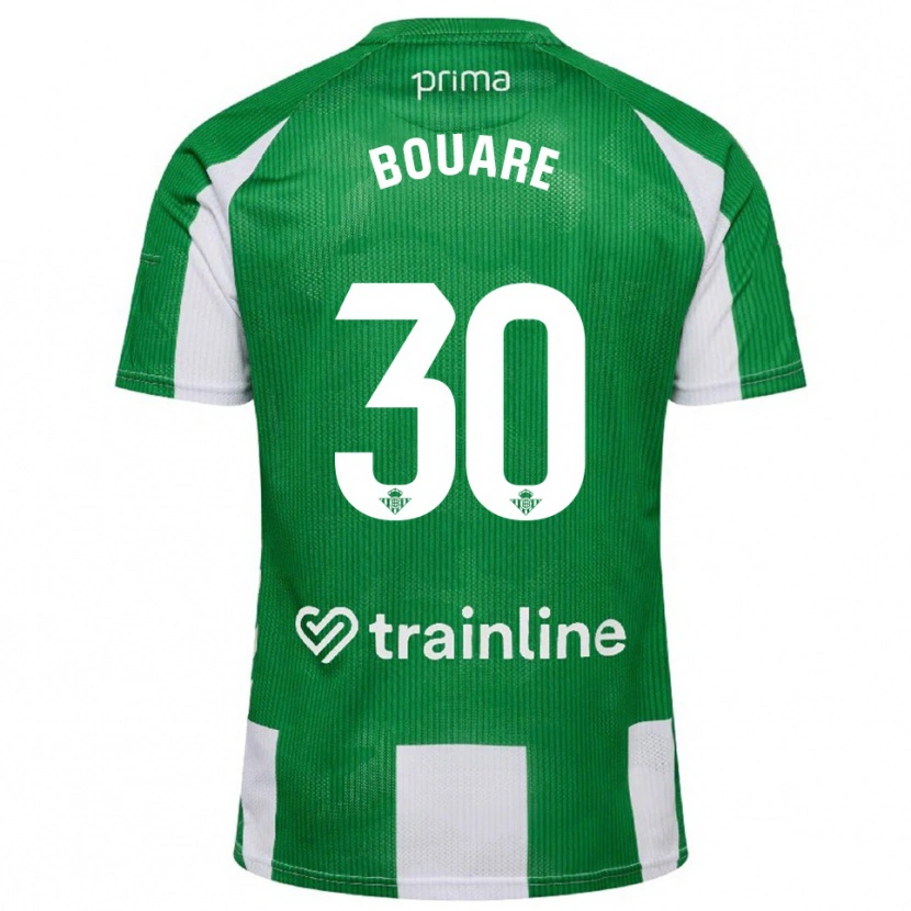 Danxen Niño Camiseta Gnangoro Bouare #30 Verde Blanco 1ª Equipación 2025/26 La Camisa México