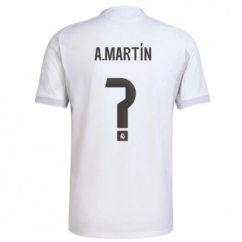 Danxen Niño Camiseta Álex Martín #0 Blanco Amarillo 1ª Equipación 2025/26 La Camisa México