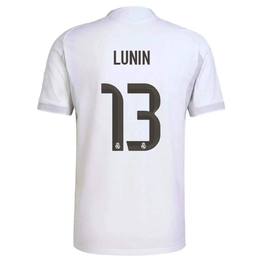 Danxen Niño Camiseta Andriy Lunin #13 Blanco Amarillo 1ª Equipación 2025/26 La Camisa México