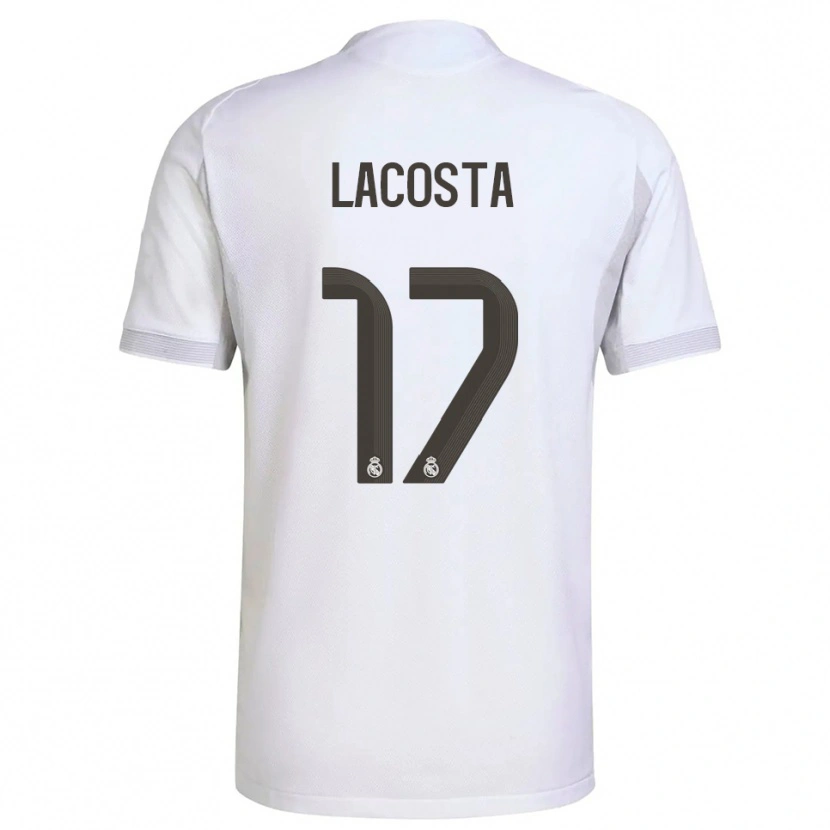 Danxen Niño Camiseta Diego Lacosta #17 Blanco Amarillo 1ª Equipación 2025/26 La Camisa México