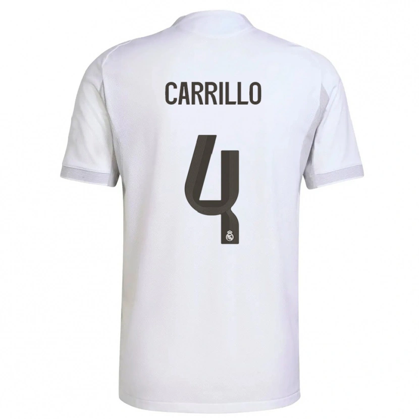 Danxen Niño Camiseta Alvaro Carrillo #4 Blanco Amarillo 1ª Equipación 2025/26 La Camisa México