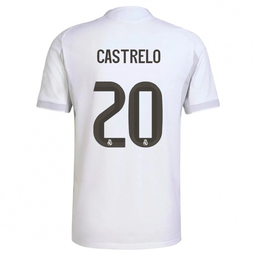 Danxen Niño Camiseta Gabri Castrelo #20 Blanco Amarillo 1ª Equipación 2025/26 La Camisa México