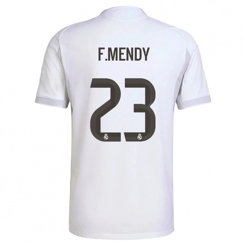 Danxen Niño Camiseta Ferland Mendy #23 Blanco Amarillo 1ª Equipación 2025/26 La Camisa México