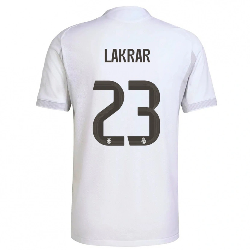 Danxen Niño Camiseta Maëlle Lakrar #23 Blanco Amarillo 1ª Equipación 2025/26 La Camisa México