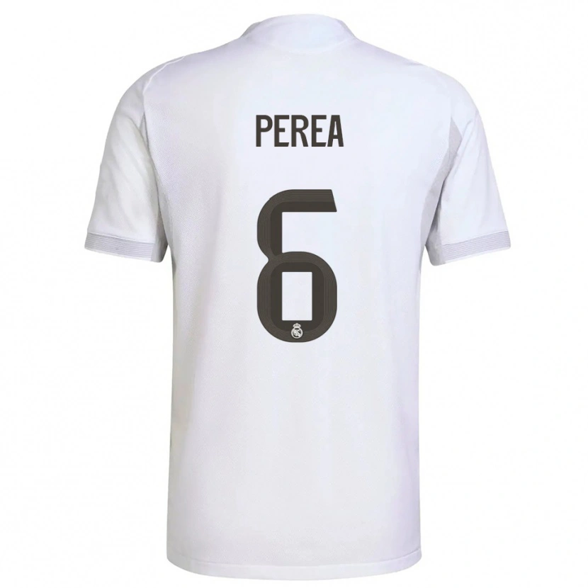 Danxen Niño Camiseta Cristian Perea #6 Blanco Amarillo 1ª Equipación 2025/26 La Camisa México