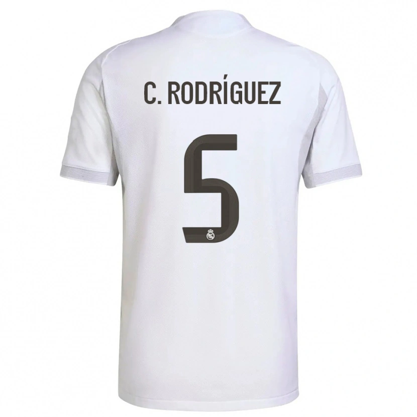 Danxen Niño Camiseta Carlos Rodríguez #5 Blanco Amarillo 1ª Equipación 2025/26 La Camisa México
