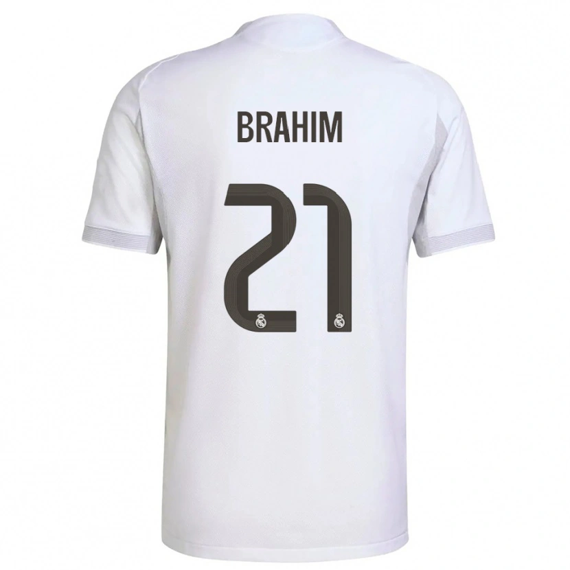 Danxen Niño Camiseta Brahim Díaz #21 Blanco Amarillo 1ª Equipación 2025/26 La Camisa México