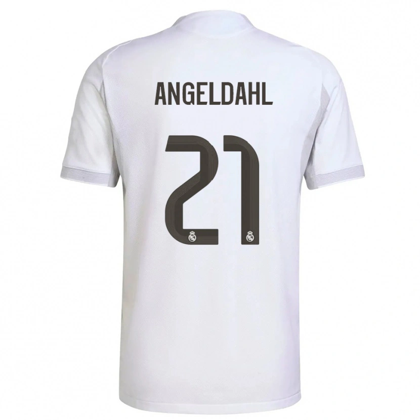 Danxen Niño Camiseta Filippa Angeldahl #21 Blanco Amarillo 1ª Equipación 2025/26 La Camisa México