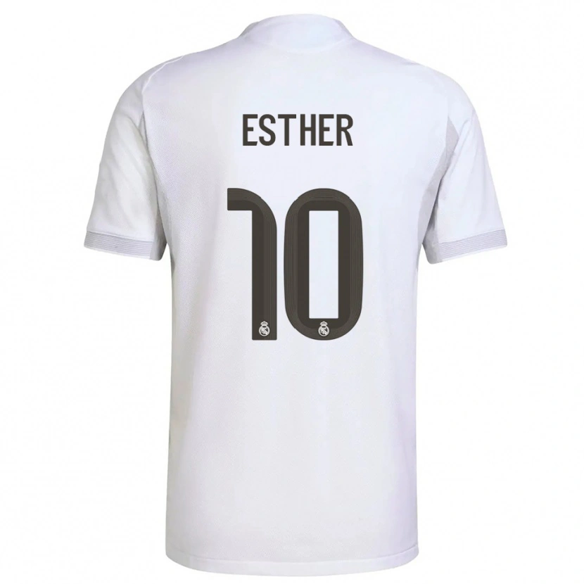 Danxen Niño Camiseta Esther Gonzalez #10 Blanco Amarillo 1ª Equipación 2025/26 La Camisa México