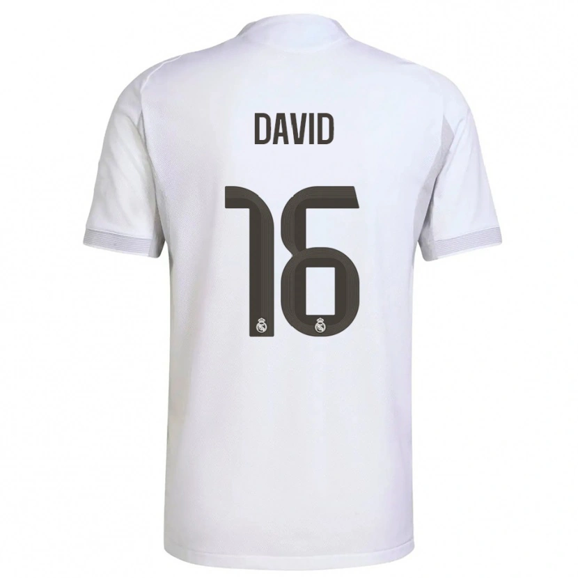 Danxen Niño Camiseta Antonio David #16 Blanco Amarillo 1ª Equipación 2025/26 La Camisa México