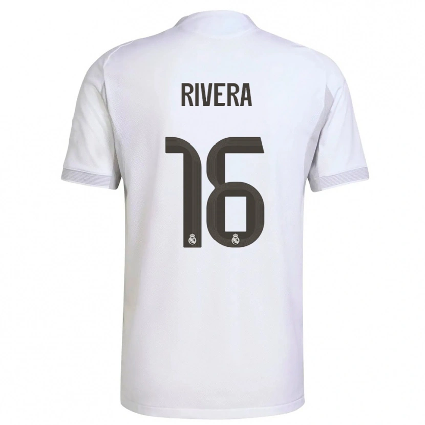 Danxen Niño Camiseta Pol Rivera #16 Blanco Amarillo 1ª Equipación 2025/26 La Camisa México