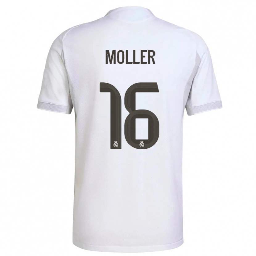Danxen Niño Camiseta Caroline Moller #16 Blanco Amarillo 1ª Equipación 2025/26 La Camisa México