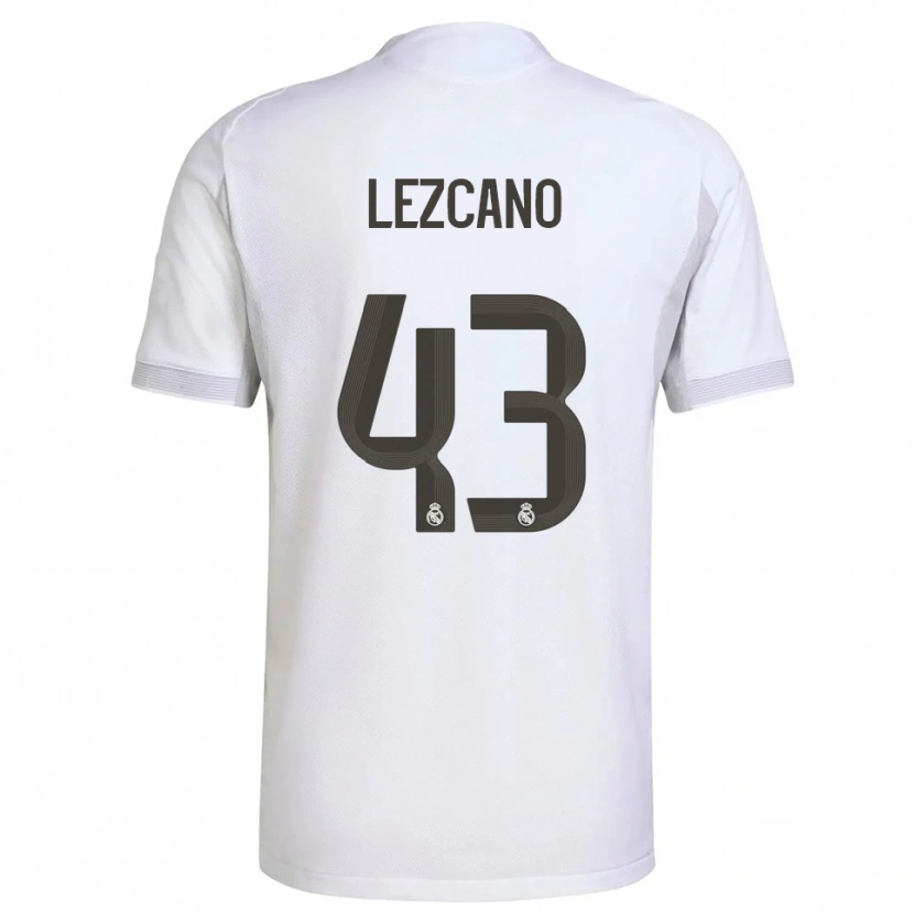 Danxen Niño Camiseta Álvaro Lezcano #43 Blanco Amarillo 1ª Equipación 2025/26 La Camisa México