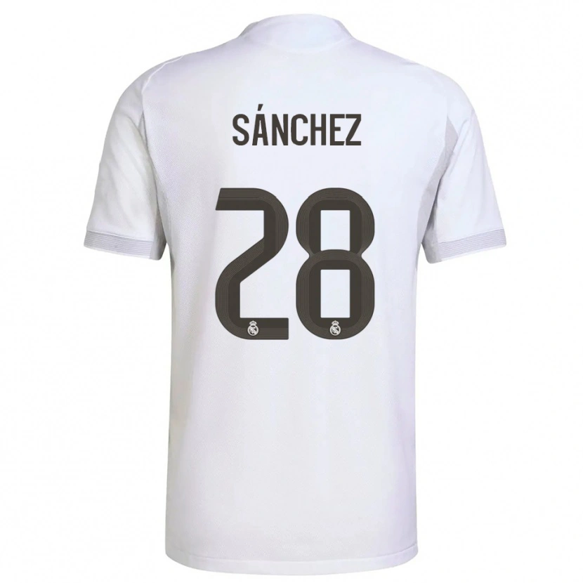 Danxen Niño Camiseta Álex Sánchez #28 Blanco Amarillo 1ª Equipación 2025/26 La Camisa México