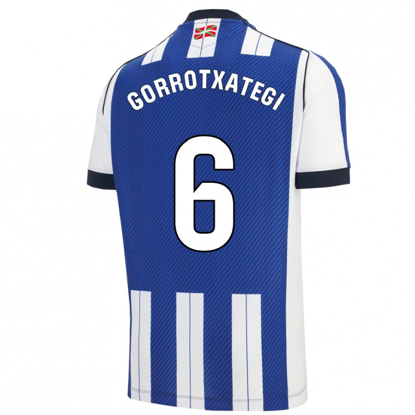 Danxen Niño Camiseta Jon Gorrotxategi #6 Azul Blanco 1ª Equipación 2025/26 La Camisa México