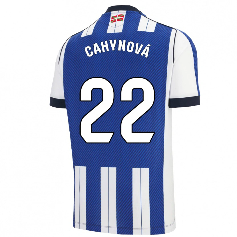 Danxen Niño Camiseta Klára Cahynová #22 Azul Blanco 1ª Equipación 2025/26 La Camisa México
