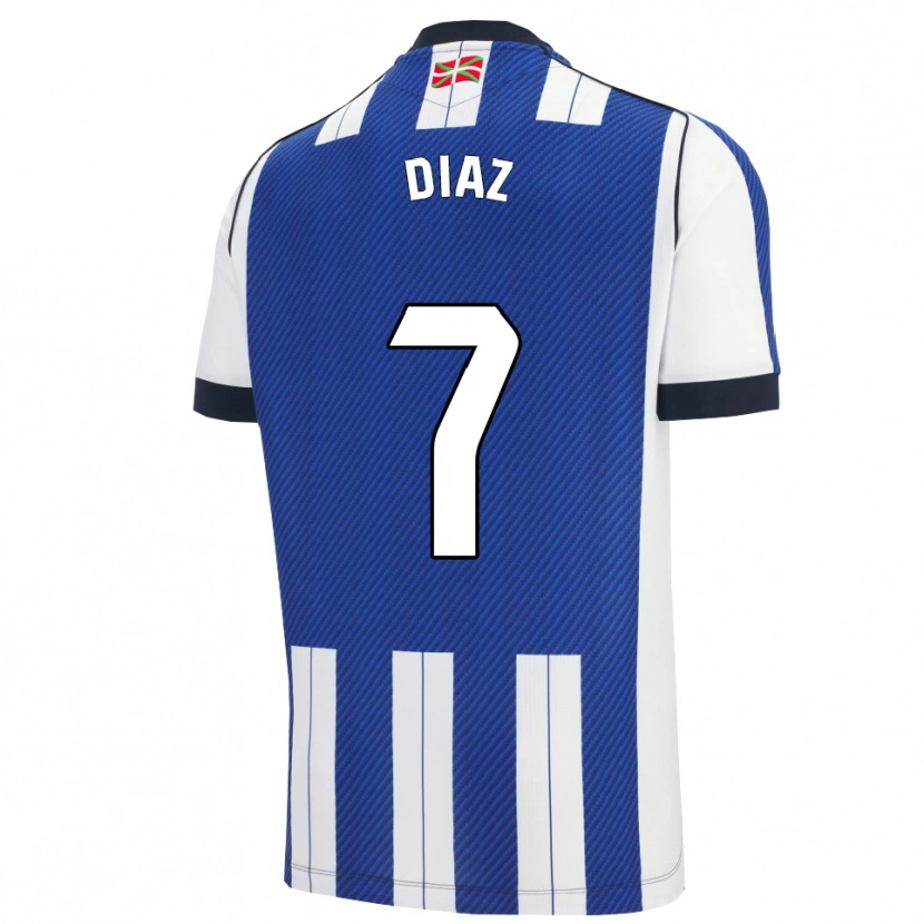 Danxen Niño Camiseta Dani Díaz #7 Azul Blanco 1ª Equipación 2025/26 La Camisa México