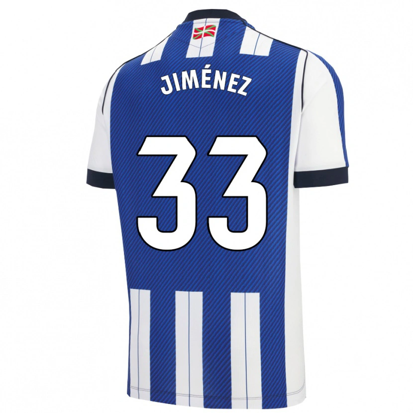 Danxen Niño Camiseta Javier Jiménez #33 Azul Blanco 1ª Equipación 2025/26 La Camisa México