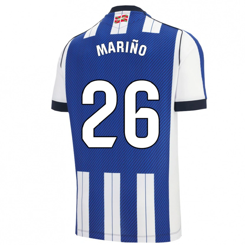 Danxen Niño Camiseta Omar Mariño #26 Azul Blanco 1ª Equipación 2025/26 La Camisa México