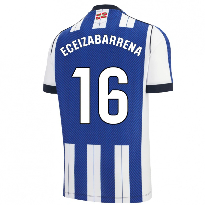 Danxen Niño Camiseta Jon Eceizabarrena #16 Azul Blanco 1ª Equipación 2025/26 La Camisa México