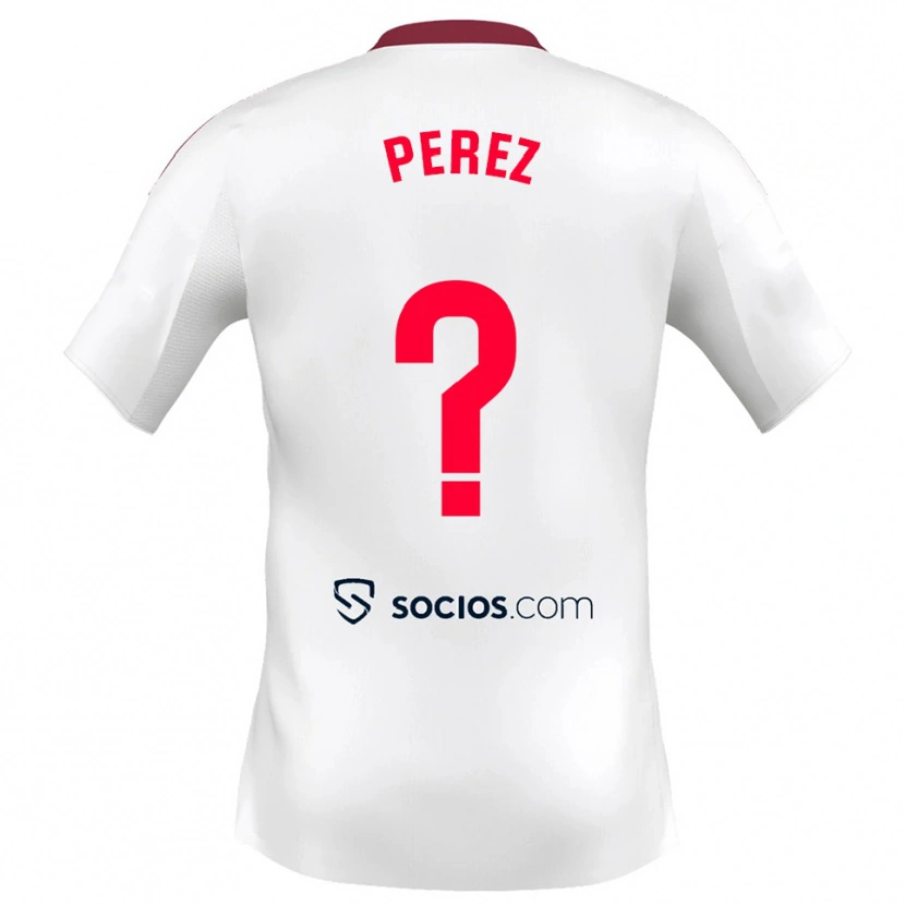 Danxen Niño Camiseta Adrián Pérez #0 Blanco Rojo 1ª Equipación 2025/26 La Camisa México