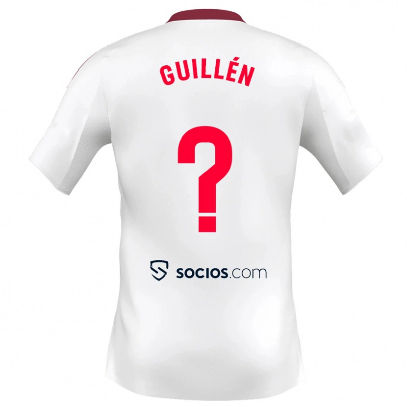 Danxen Niño Camiseta Nico Guillén #0 Blanco Rojo 1ª Equipación 2025/26 La Camisa México