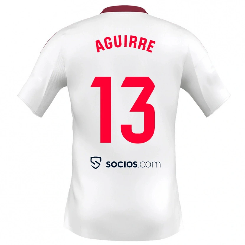 Danxen Niño Camiseta Yolanda Aguirre #13 Blanco Rojo 1ª Equipación 2025/26 La Camisa México