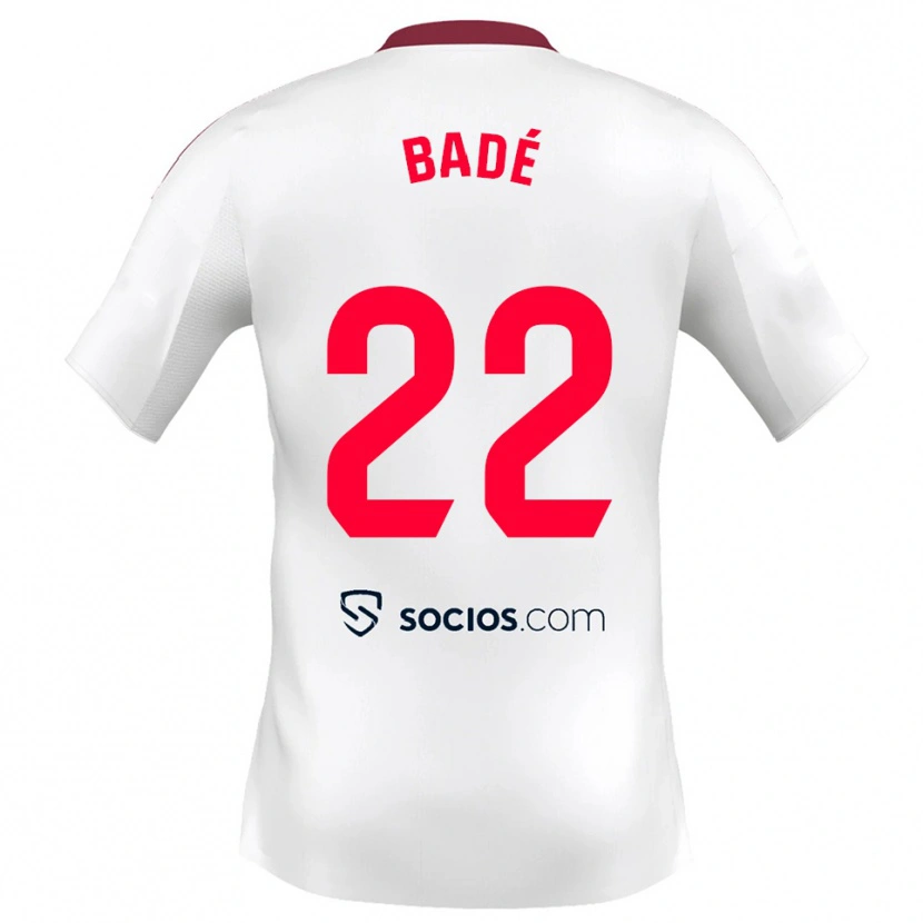 Danxen Niño Camiseta Loïc Badé #22 Blanco Rojo 1ª Equipación 2025/26 La Camisa México