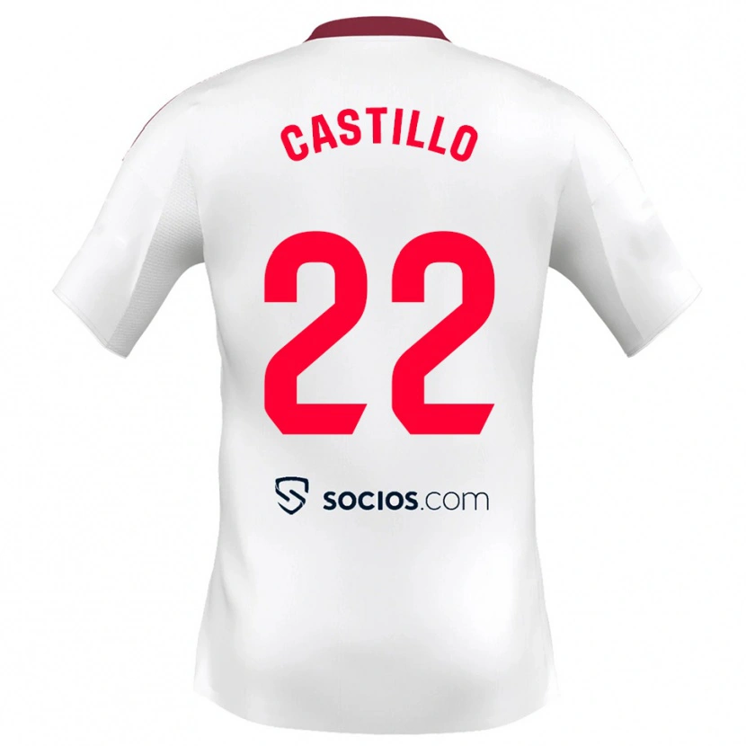 Danxen Niño Camiseta José Castillo #22 Blanco Rojo 1ª Equipación 2025/26 La Camisa México