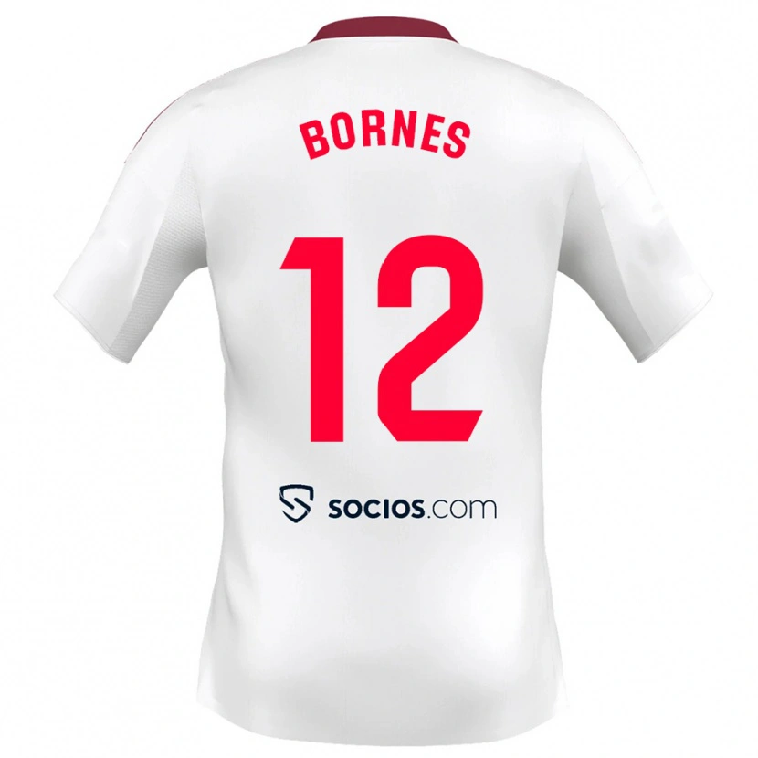 Danxen Niño Camiseta Pedro Bornes #12 Blanco Rojo 1ª Equipación 2025/26 La Camisa México