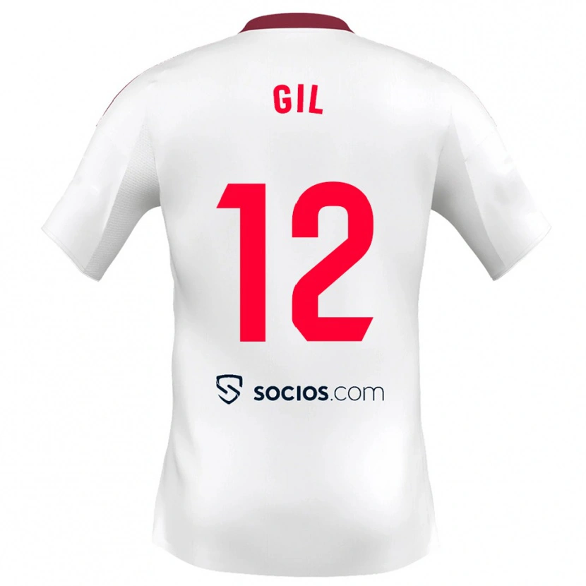 Danxen Niño Camiseta Dani Gil #12 Blanco Rojo 1ª Equipación 2025/26 La Camisa México