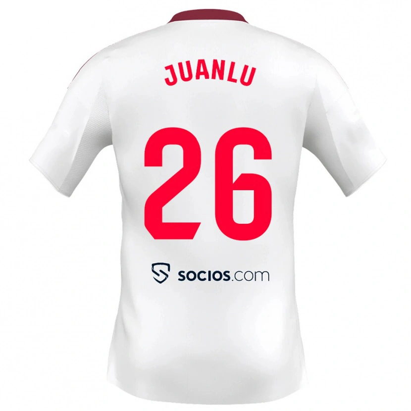 Danxen Niño Camiseta Juanlu Sánchez #26 Blanco Rojo 1ª Equipación 2025/26 La Camisa México
