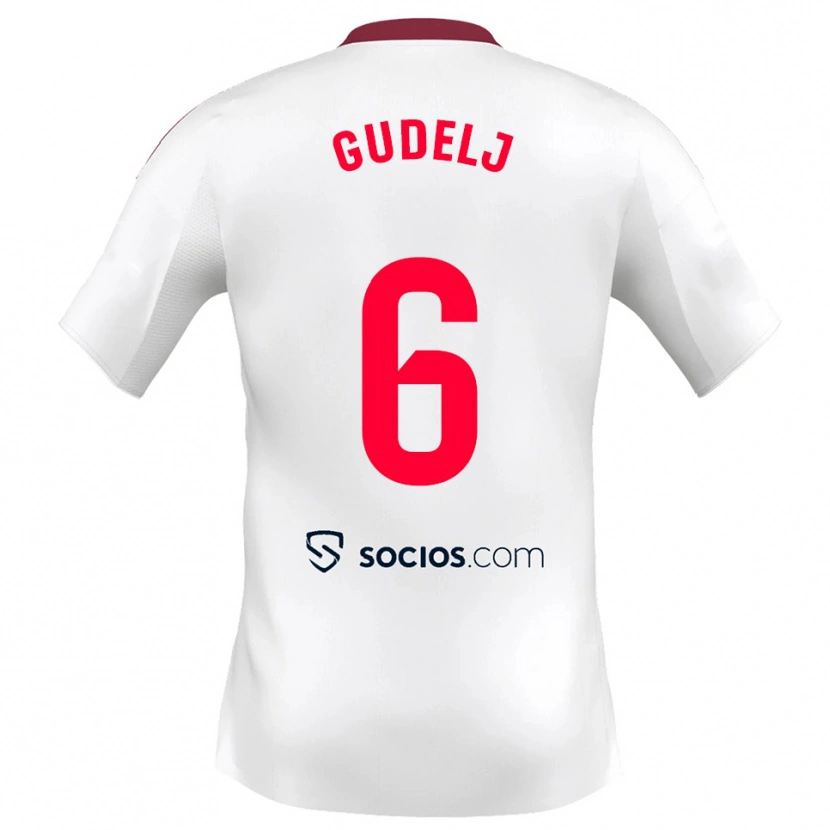 Danxen Niño Camiseta Nemanja Gudelj #6 Blanco Rojo 1ª Equipación 2025/26 La Camisa México