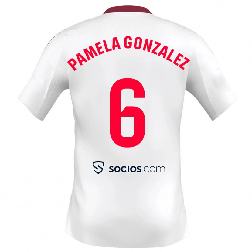 Danxen Niño Camiseta Cinthia Pamela González Medina #6 Blanco Rojo 1ª Equipación 2025/26 La Camisa México