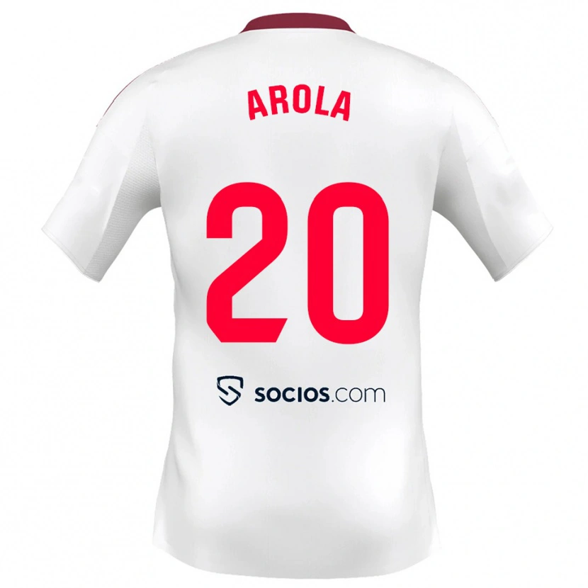 Danxen Niño Camiseta Arola Aparicio Gili #20 Blanco Rojo 1ª Equipación 2025/26 La Camisa México